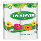 TWINSAVER 2PLY  TOILET WHITE  PAPER 4'S