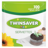 TWINSAVER SERVIETTES WHITE 100s
