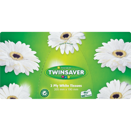 TWINSAVER 2PLY  180,WHITE TISSUE