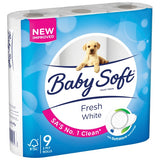 BABY SOFT 2PLY TOILET TISSUE FRESH WHITE 1X9