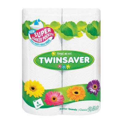 TWINSAVER - Kitchen Towel Roll'S White 4'S