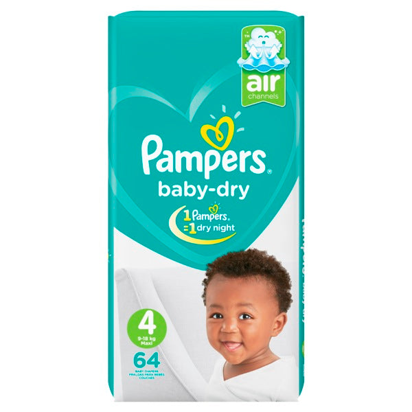 PAMPERS DRY JUMBO PACK 9-18KG MAXI 64'S