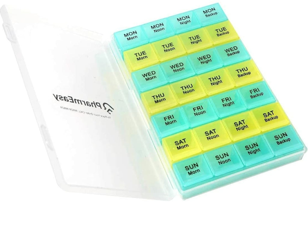 Pill Medicine Organizer Box, Medicine Reminder & Storage Box for 28 Days or 4 Weeks, Pack of 1